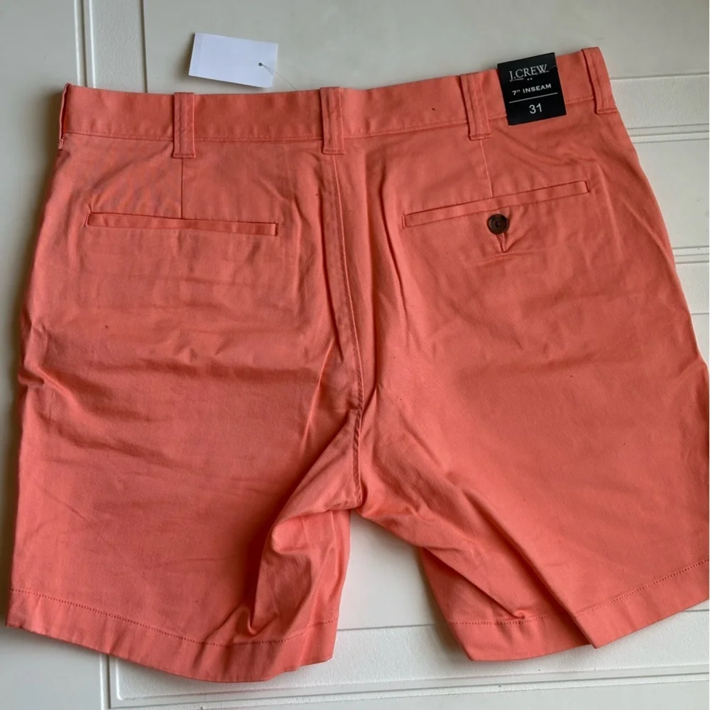 NWT J. Crew Mens Chino Shorts Size 31 Tangerine
